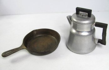 Wherever Small Vintage Percolator, 6.5 Cast Iron Wkm #8