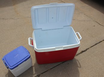 Coolers-large Rubbermaid And Small Coleman