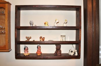 Wooden Shelf 23 X 18 W/knick Knacks