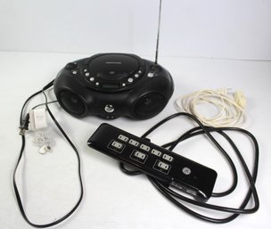 Memorex Working CD Player, Elec Or Batteries, AM/FM Radio, Power Strip, Ext Cor And IPOD Nano Ear Buds