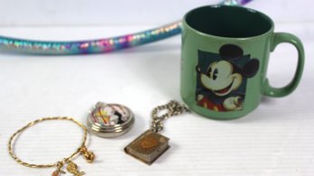 Hula Hoop, Mickey Mug, Vintage Disneyland Bracelets, Tweety And Sylvester Armitron Musical Pocket Watch