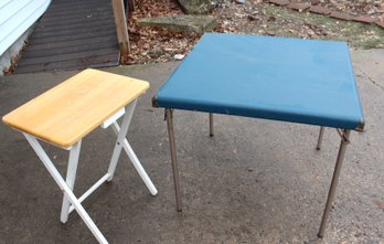 Vintage Samsonite Card Table In Really Good Shape And Small Folding Wooden Table