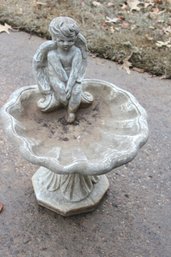 Concrete Small Bird Bath- Angel