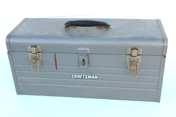 Small Metal Craftsman Tool Box With Wrenches, Hammers, Needle Nose Etc 20x8x9 Tall