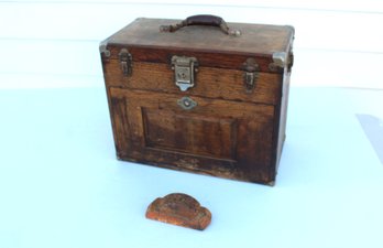 Vintage Wood Toolbox H Gerstner & Sons With Drawers -nice Shape For Age 16x9x13 Tall