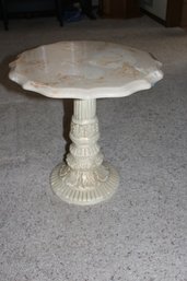 Vintage Marble Top Occasional Table 18' D 18' Tall