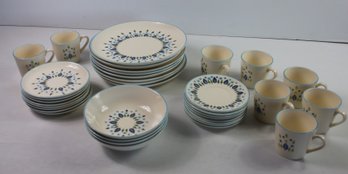 Vintage Macrest Swiss Dishes - 8 Each Plates, Sups, Saucers, Dessert Plates, 4 Cereal Bowls, All In Good Shape