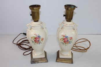 2 Vintage Ceramic Lamps, No Shades