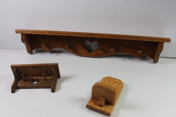 3 Decorative Oak Shelves