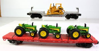 O Scale Equipment Haulers, One With Three John Deere Tractors-  O Scale-  One Is Ralphstrains I Believe
