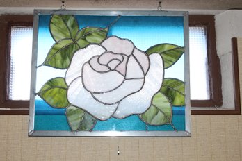 Pretty Floral Stained Glass 21 X 17