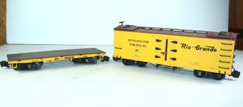 2 G Scale- 1 Flatbed Kalamazoo Toy Train Works And One Bachmann