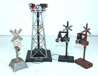 Searchlight Tower 11 Inches Tall, Three Railroad Crossings 7 In Tall