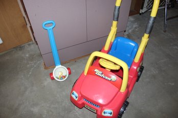 Push And Play Car And Fisher Price Popcorn Noise Maker