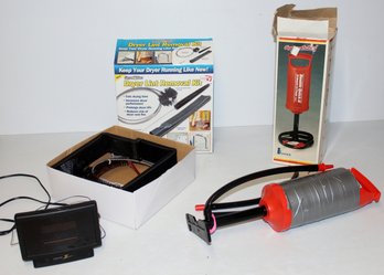 Dryer Lint Removal Kit, Zenith Clock Radio, Air Pump-works