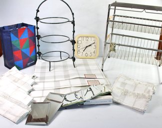 4 Placemats, 11 Napkins, Metal Pull-out Drawers, 8-4x6 Mirrors, Decorative Plate Holder