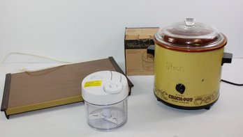Rival Crock Pot, Pampered Chef Manual Food Processor, Warm-o- Tray