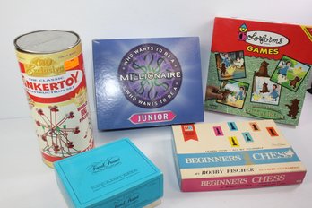 Tinkertoy Set, Trivial Pursuit, Chess, Color Forms, Who Wants To Be A Millionaire