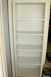 Five Shelf White Wood Bookcase-adjustable -22x12 X58 Tall