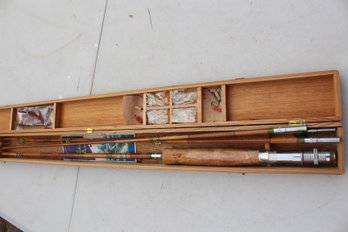 Vintage Mayflower Split Bamboo Fly Fishing Rod In Box