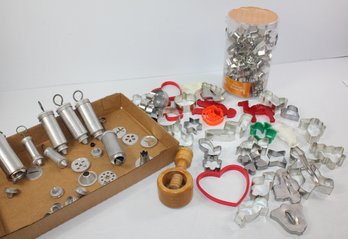 New And Old Cookie Cutters And Decorating Tools And Nut Press