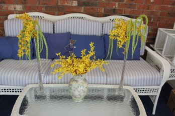 2-tall 20-in Glass Vases And Pretty Vase All With Yellow Flowers