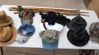 Men's Hats, Suspenders, Cap Form, Cane Poles