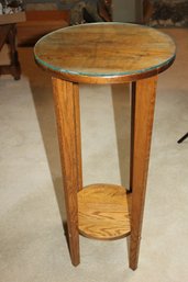 Plant Stand -has Water Damage, 14-in Diameter X 29 Inch Tall, Glass Top
