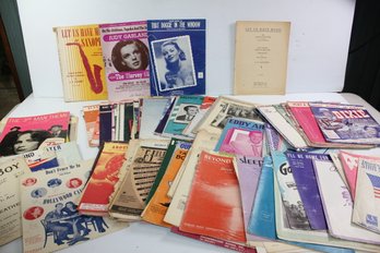 Large Variety Of Vintage Piano Sheet Music