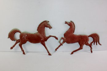 Two Vintage Metal Wall Decor Horses