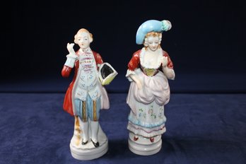 Two Ceramic Or Porcelain  Vintage Figures -taller Than Previous Lots 9 Inch Tall