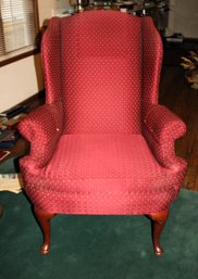 Maroon Cloth Wingback Chair 32 Wide 43 Tall Great Condition