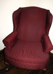 Deeper Maroon Cloth Wingback Chair 31W X40 Tall