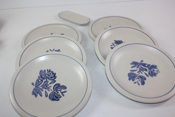 Pfaltzgraff   Yorktown Pattern-six Dinner Plates And One Butter Dish