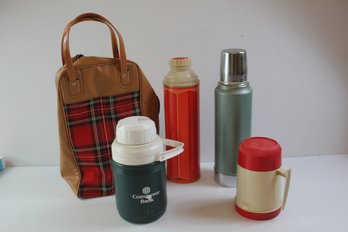 Insulated Drink Holders-two Thermos, Aladdin, Bag