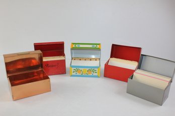 Five Recipe Holder Boxes - Some Vintage
