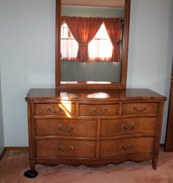 Vintage Cherry Wood Seven Drawer Dresser With Mirror 58 X 21 In Great Shape