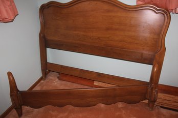 Vintage Full Size Headboard, Footboard And Sideboards With Rails, Cherry Wood In Great Shape