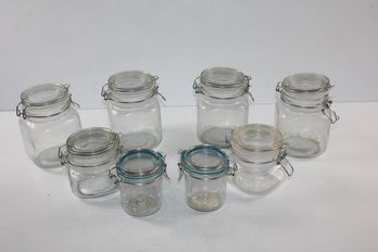 Various Size Jars With Clamps