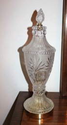 Lot One Of Two Vintage Crystal Glass Lamp -Works 19.5 In Tall