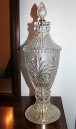 Lot Two Of Two Vintage Crystal Glass Lamp -Works 19.5 In Tall