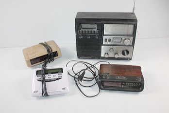 Three Clock Radios And Weather Radio