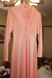Custom-made Peach Gown With Hooded Jacket, Appears To Be Size 8