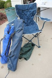 Three Folding Chairs In Bags