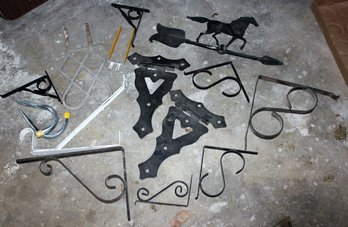 Miscellaneous Metal Items-hinges, Weathervane Horse Etc