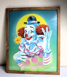 Framed Clown By Jim And Phil Bliss 21.5x17.25