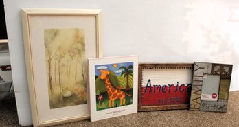 Pictures And Frame- Tall One Is 13x20, America Is 10x14
