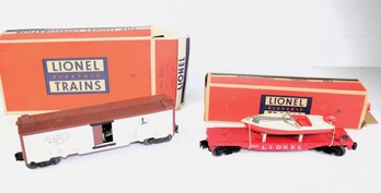 Lionel Milk Car And Flat Car With Boat-with Boxes
