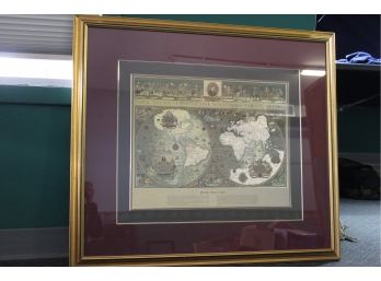 Blaeu Wall Map Framed 35 X 32