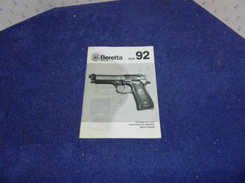 ORIGINAL BERETTA HANDGUN 92 MANUAL